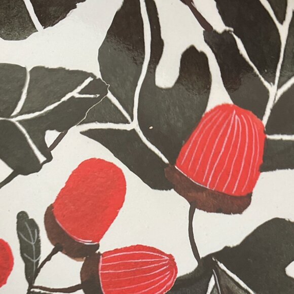 Decorative Serving Tray--stunning pattern of Red-Black Acorns and Leaves - Picture 16 of 16